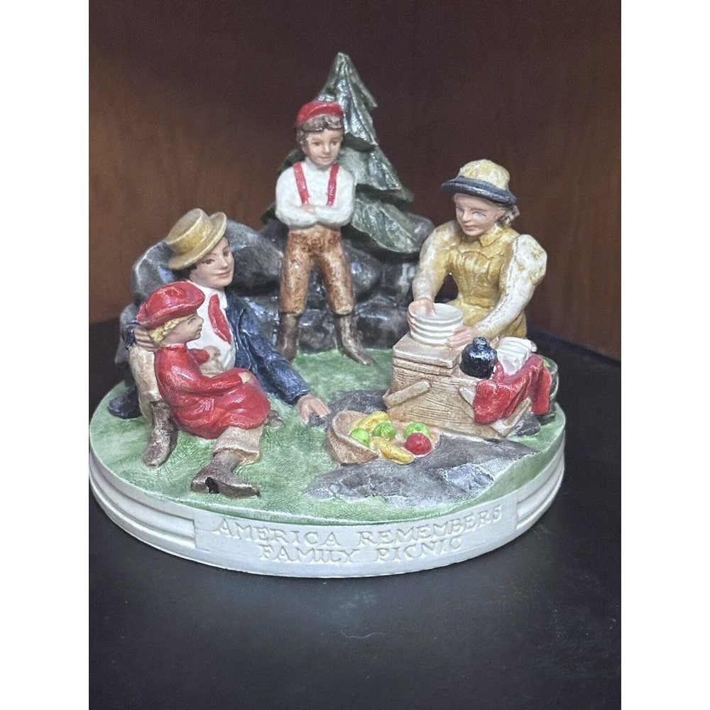 SEBASTIAN MINIATURES "FAMILY PICNIC" Signed By Prescott W Bastin Vintage